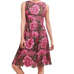 Anthropologie Lalia Lace Dress Pink Green Eri + Ali